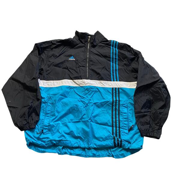 Vintage 90s Adidas Mens 1/2 Zip Pullover TRACKER HZ Windbreaker Jacket Size XL - Picture 1 of 7